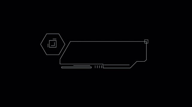 Futuristic Digital Lower Third Overlay with Hexagonal Icon.