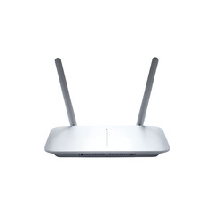 Fototapeta premium Modern white wireless internet router isolated on transparent background for network connectivity tech