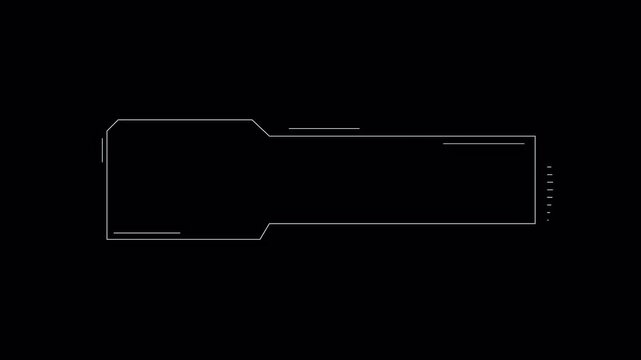 Futuristic HUD digital interface frame with tech outline elements.