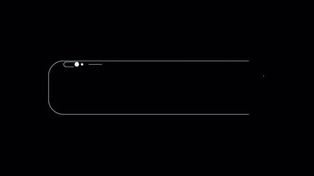 Minimalist digital loading progress bar animation on black background.