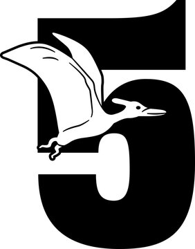 Dramatic flying dinosaur graphic design