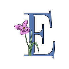 Fototapeta premium Elegant floral initial letter e design
