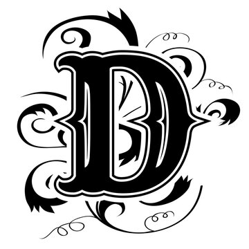 Stylish decorative d monogram design