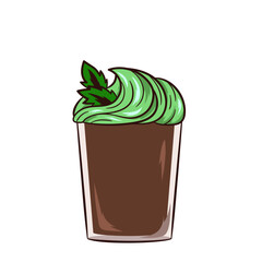 Delightful mint dessert cup illustration © Vexels