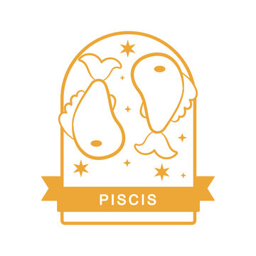 Stylish pisces zodiac illustration