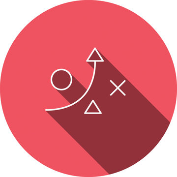 Sports Tactics and Strategy Flat Line Icon, Game Plan Vector Illustration