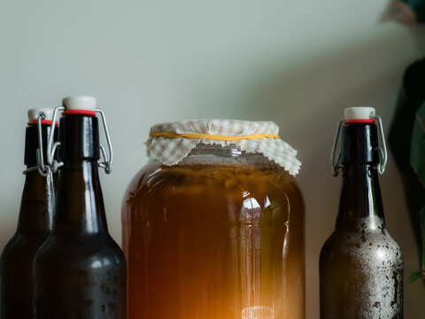 Homebrewing kombucha process 