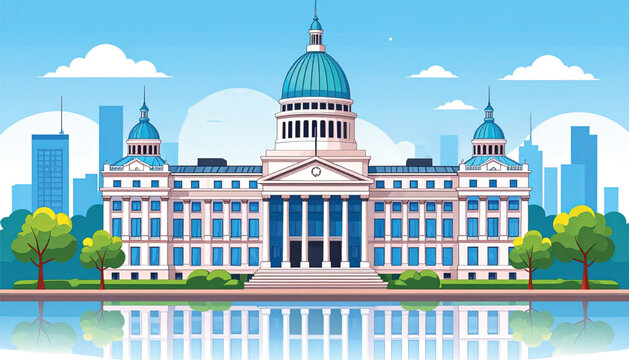 Large Government Building with Columns.