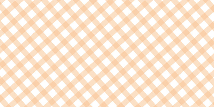 Halloween checkered tablecloth with orange plaid pattern background. Flat vector illustration isolated