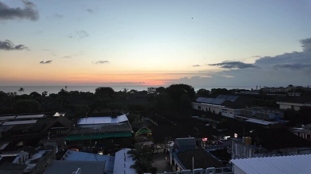 scenic sunset in kuta on bali
