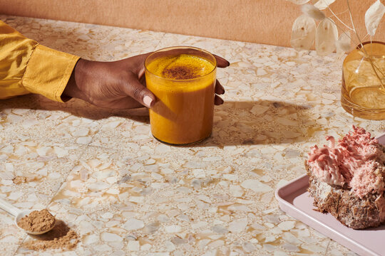 Hot turmeric latte