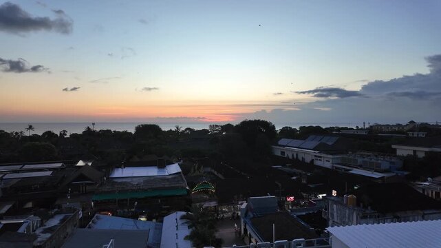 scenic sunset in kuta on bali