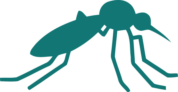 Minimal flat vector graphic of a mosquito insect with mosquito wildlife parasite illustration silhouette creature