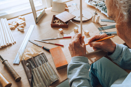 Carpenter Working in His Workshop
