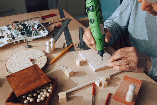 Carpenter Working in His Workshop