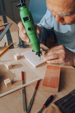 Carpenter Working in His Workshop