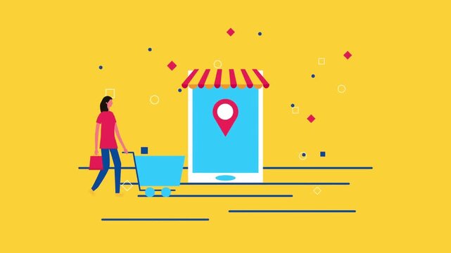 vector illustration of a mobile application buyying