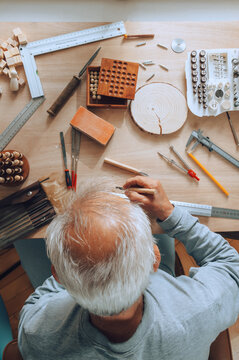 Old Craftsman /Carpenter in Workshop