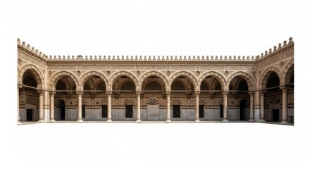 Obraz premium Courtyard of Great Mosque of Kairouan - Medina Architecture, Islamic Heritage