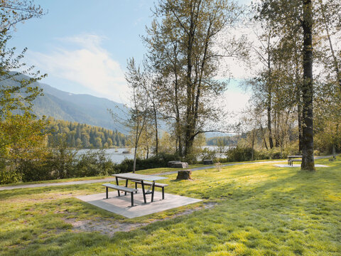 Cheam Lake Wetlands Regional Park during a spring season in Rosedale, Fraser Valley, British Columbia, Canada