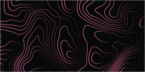 Pink neon topographic contour lines mapping background with topography abstract background elevation geographic cartography technology structure geometry illustration navigation landscape © MOHAMAD