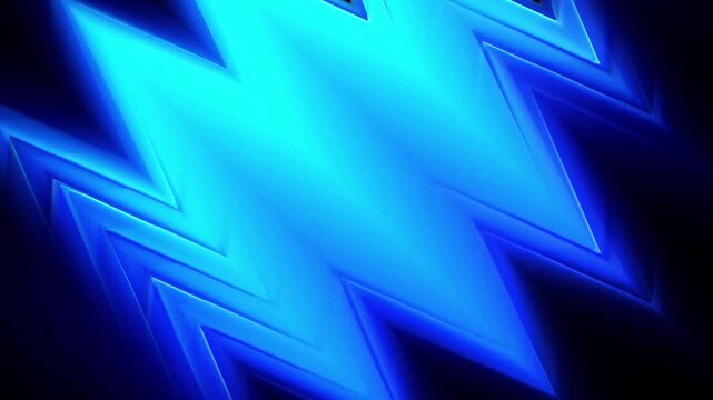 Abstract Blue Zigzag Pattern Pulsing with Light