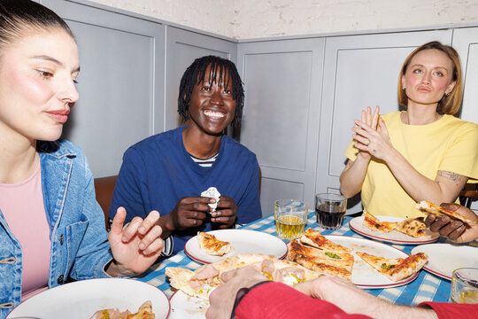 Friends in restaurant