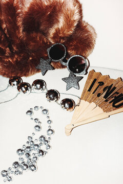 Celebration Items on a White Surface During a Festive Event