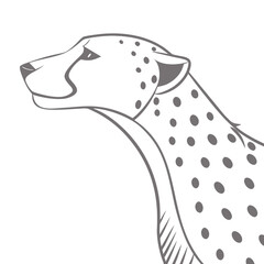 Elegant line art profile portrait of a spotted cheetah in minimalist style with wildlife predator portrait minimalist © Rayhan