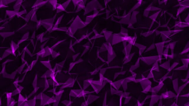 Modern geometric crystal mosaic animation with metallic purple faceted surface, gradient polygon patterns line, and smooth triangular wave motion for premium visual branding projects in 4K background
