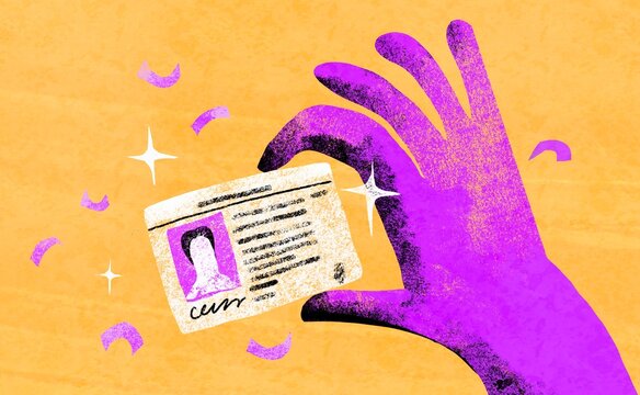 Hand Holding Driver License &ndash; Driving School Achievement Concept