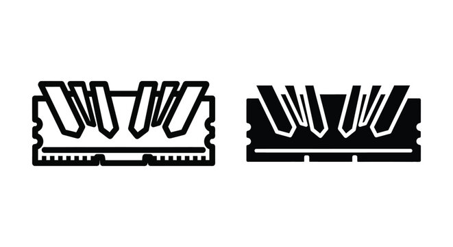 Ram memory module icon set, computer random access memory stick, hardware component for pc and laptop, digital data storage device, vector illustration isolated on white background