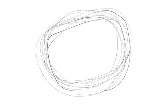 Hand Drawn Sketch Circle Outline Doodle Art Minimalist Line Drawing