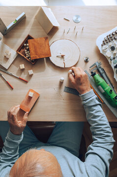 Old craftsman working 