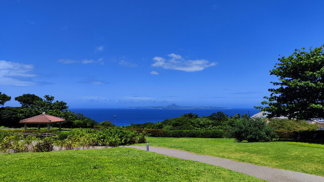 View to Ie Island from Motobu City of Okinawa
