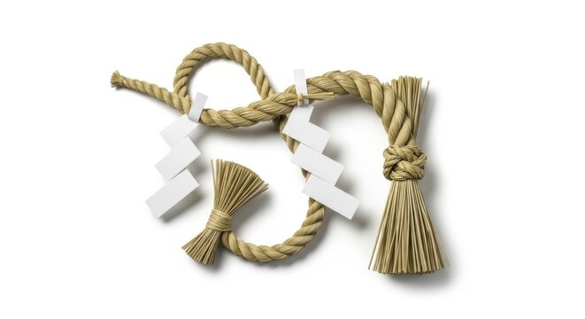 Shimenawa Rope with Shide Papers - Japanese Purification Symbol