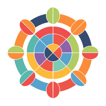 Flat design color wheel vector