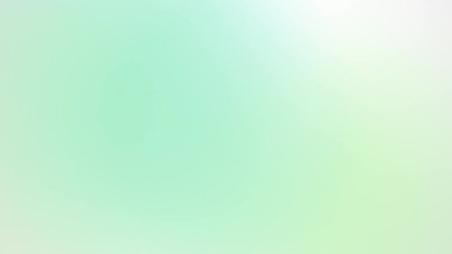 Abstract Light Mint Green and Pastel Teal Aura Gradient Design on White Background. Seamless Loop, 4K Video