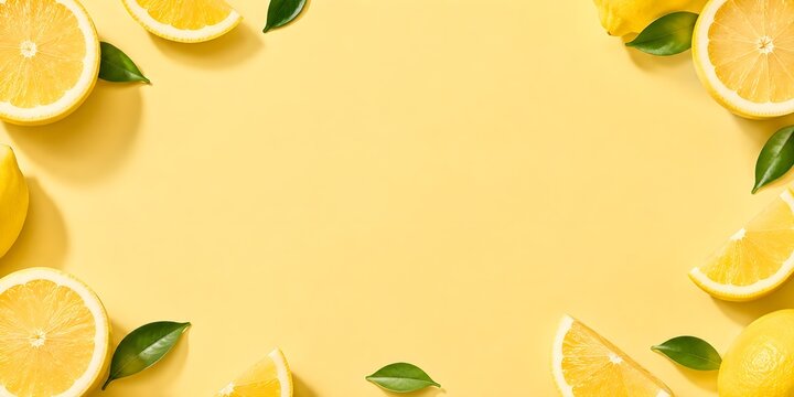lemon border composition, website hero banner layout