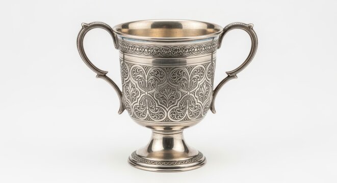 Antique Silver Kiddush Cup with Intricate Filigree Design - Jewish Ceremonial Item