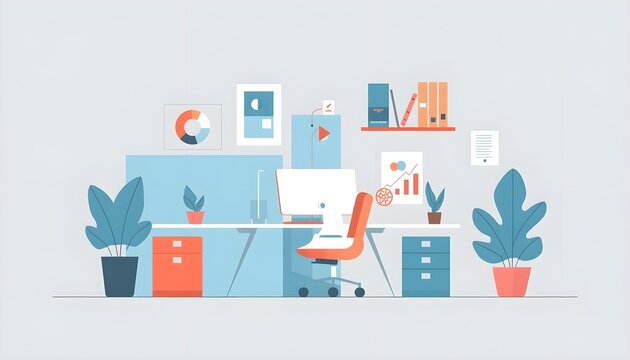 vector illustration of business card with graphs and charts