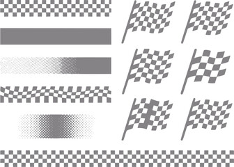Naklejka premium Collection of racing flags and checkered patterns for sports