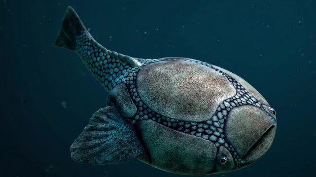 Drepanaspis gemuendenensis, Devonian jawless fish, accurate scientific reconstruction of armored heterostracan ocean creature