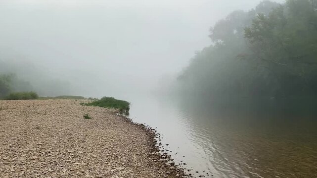 Panoramic Video of Morning Fog on the Current River in the Ozarks of MO