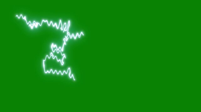 Animated lightning strikes with bright flashes effect. Lightning bolt. Thunderstorm lightning strike green background. ightning storm, blueUltra High Definition, 4k video light force effect.
