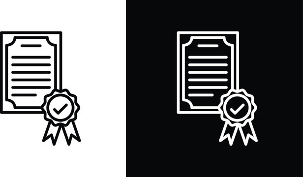License icon set in black and white colors