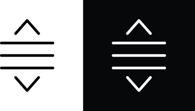 List dropdown icon set in black and white colors