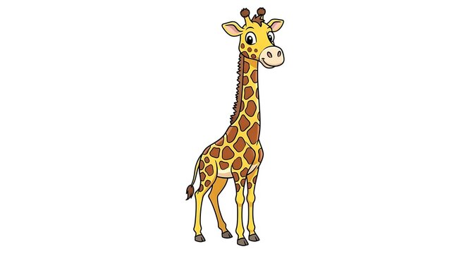 A cartoon giraffe with a long neck and legs