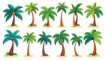 Obraz premium Collection of various palm trees.