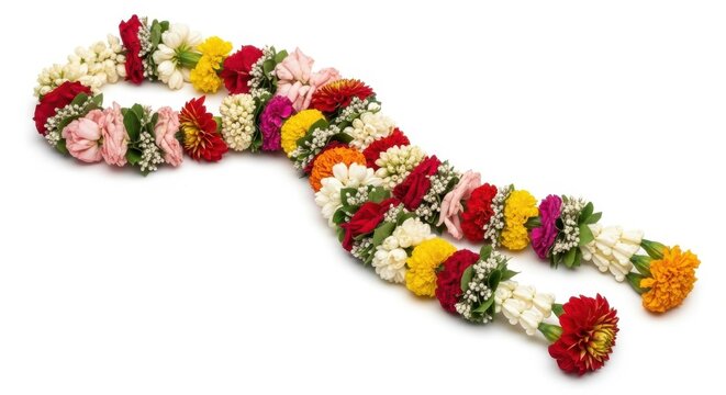 Indian Wedding Garland Mala for Marriage Ceremony, Hindu Tradition, Offering Flowers